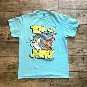 Tom & Jerry Light Blue short sleeve t-shirt Mens Medium